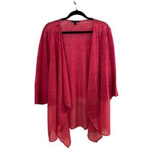 Lane Bryant Pink Sheer Hem Open Front Cardigan 22/24